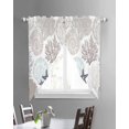 thumbnail image 3 of Gray Shell Coral Swag Valances for Windows, Coastal Summer Beach Nautical Ocean Rod Pocket Sheer Valances for Large Windows, Swag Toppers Light Filtering for Kitchen Living Room 2 Panels 36''x63'', 3 of 6
