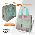 thumbnail image 3 of Pioneer Flower Floral Print Pattern Insulated Lunch Bag for Women & Adults,Large Portable Soft Cooler Lunch Bag,Thermal Food Storage Tote with Pearl Cotton,8.66L,8.75x5.75x9.5 Inch, 3 of 6