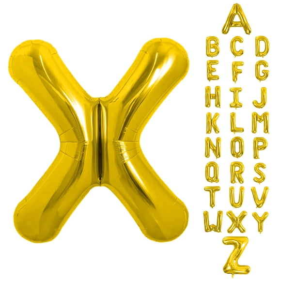 Globo de letra X AOAOParty de papel aluminio dorado de 102 cm