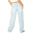 thumbnail image 3 of Celebrity Pink Women's and Women's Plus Low Rise Baggy Wide Leg Jeans, Sizes 1-24, 3 of 5