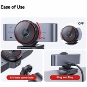 EMEET C960 Ultra 4K Webcam with 1/1.5 Sensor, PDAF, and Two Noise-Cancelling Mics. Performs very well in low-light conditions, premium and robust metal finish