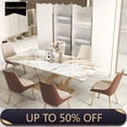 thumbnail image 2 of New Arrival Dining Table Custom Center Coffee Glossy Marble Base Island Dining Tables Kitchen Mesas De Jantar Dining Room Set My Lux Decor Round, 2 of 11