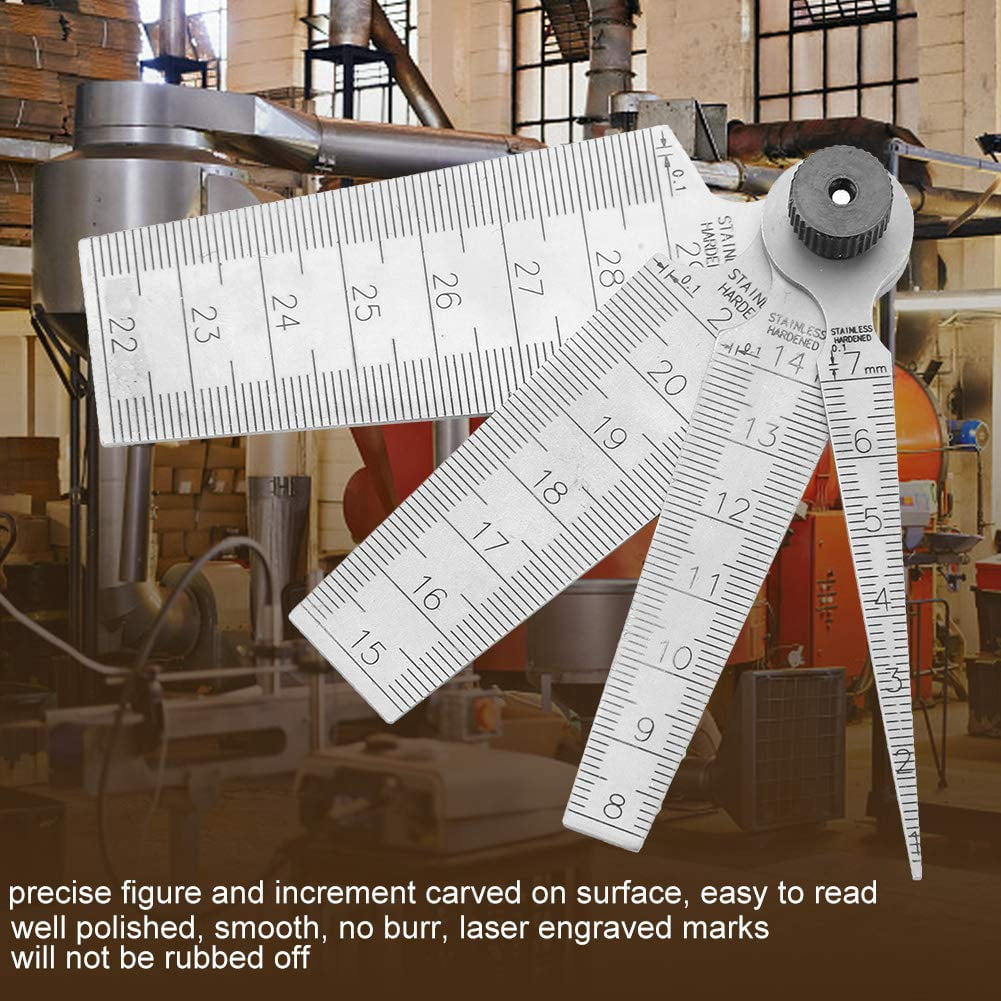 Gamvdout 2PCS Stainless Steel Welding Taper Feeler Gauge Rulers Hole Inspection Tool Resistant Convenient Reading Multiple Sizes Portable Inner Diameter Measuring