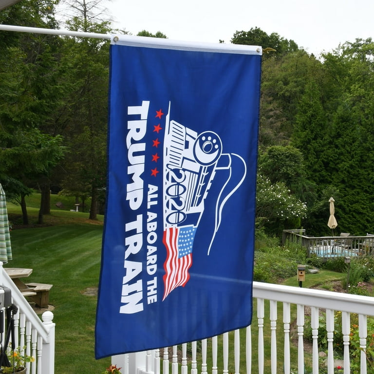 Blue 3x5 All Aboard President Donald Trump Train 2020 Flag 3'x5' MAGA KAG Banner Blue 3x5 All Aboard President Donald Trump Train 2020 Flag 3'x5' MAGA KAG Banner