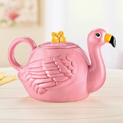 Handmade flamingo teapot plant stands 