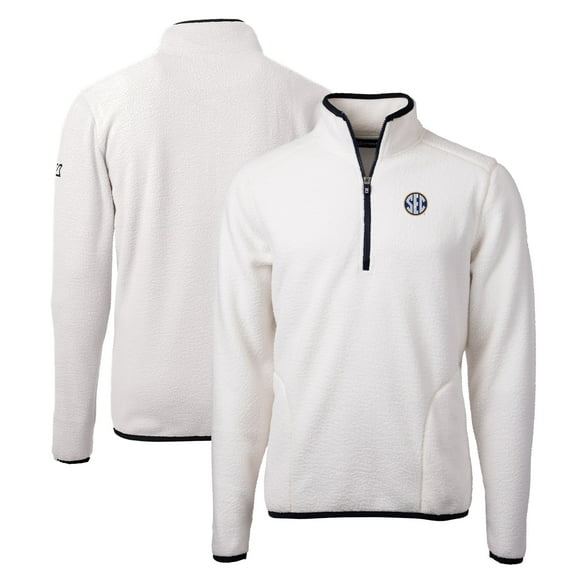 Men's Cutter & Buck  Oatmeal SEC Gear Cascade Eco Sherpa Fleece Quarter-Zip Pullover Jacket