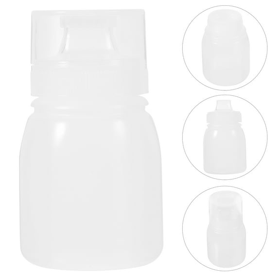 HOOWIFFY Travel Condiment Squeeze Bottles Set of 6 Transparent PP LDPE Large Opening Refillable Bottles for Kitchen