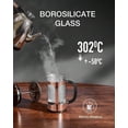 thumbnail image 2 of XC  French Press Coffee Tea Maker Small, Heat Resistant Thickened Borosilicate Glass Stainless Steel Single Serve Brewer, Cold Brew Cafetera Teapot, 21 Ounce 0.6 Liter,Copper, 2 of 6