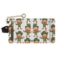 thumbnail image 2 of Women’s Wallet RFID Blocking PU Leather Magnetic Snap Zipper Coin Pocket 7 Card Slots Perfect Gift for Her Cartoon Leprechauns Pattern on White Background, 2 of 8