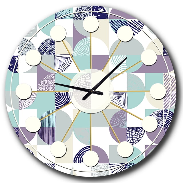 Designart 'Retro Geometric Design Iv Horloge Murale Mid-Century Modern