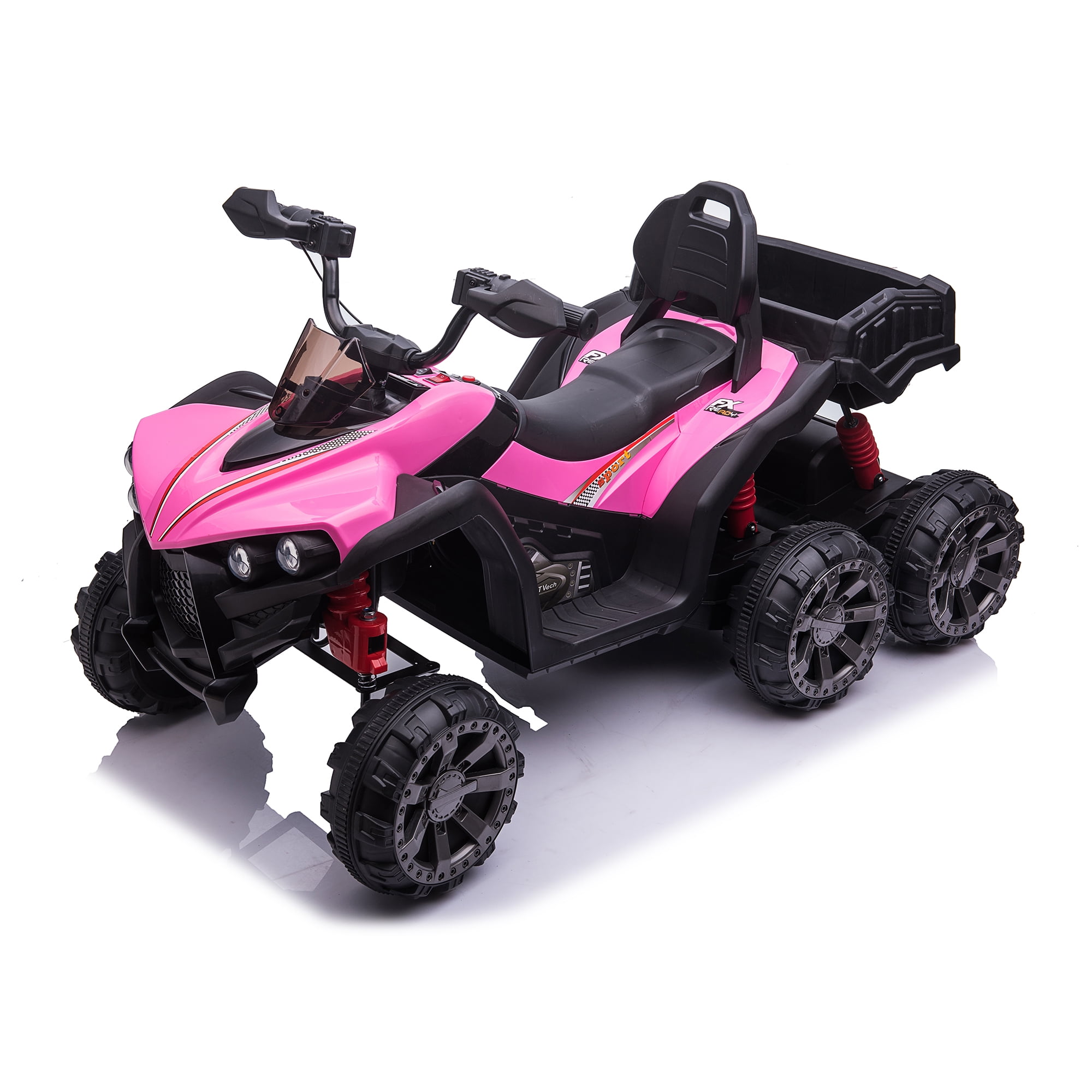 CIPACHO 24V Powered Ride-On ATV for Kids 5-12, 6-Wheeler Electric Car Toy with Treaded Tires, LED Headlights, Radio, Pink CIPACHO 24V Powered Ride-On ATV for Kids 5-12, 6-Wheeler Electric Car Toy with Treaded Tires, LED Headlights, Radio, Pink