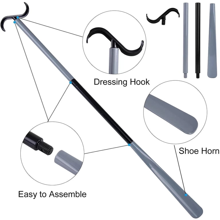 Dressing Aid Tool Kit, Long Handle Shoe Horn with Sock Remover and Grabber  Reacher, Mobility Assistance Tool for Elderly, Easy Dressing Stick -  Walmart.com
