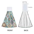 thumbnail image 4 of 2PCS Velcro Hangable Hand Towels Quick-Drying Hanging Kitchen Towels for Kitchen & Bathroom Intricate Blue Shape, 4 of 7