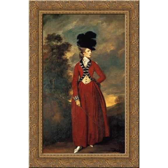 Lady Worsley 18x24 Gold Ornate Wood Framed Canvas Art by Reynolds, Joshua