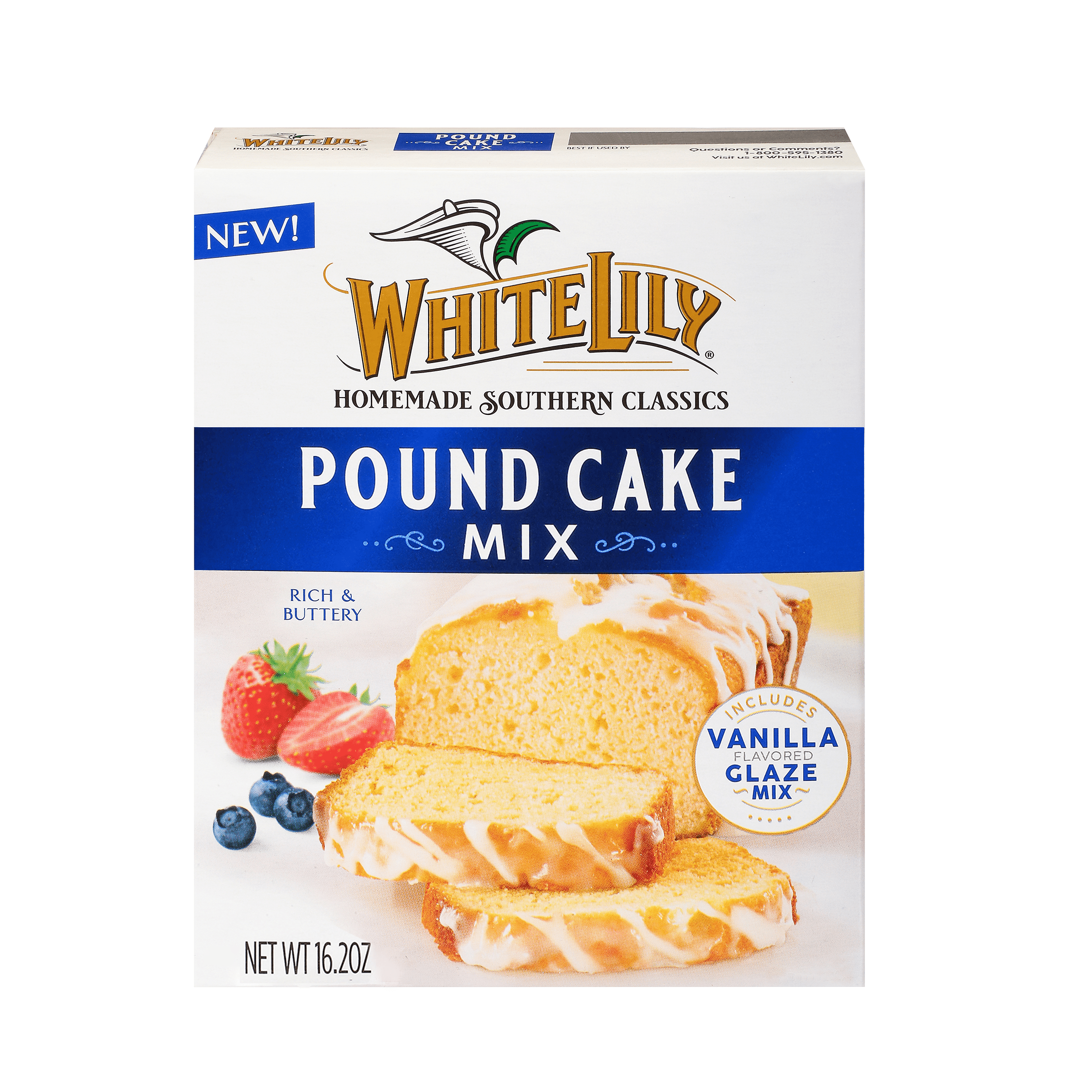 White Lily Pound Cake Mix, 16.2 OZ Box