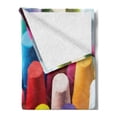thumbnail image 2 of Crayon Soft Flannel Fleece Blanket, Focused Shot Macro Photography with Assorted Colorful Painting Elements Art Themed, Cozy Plush for Indoor and Outdoor Use, 50" x 70", Multicolor, by Ambesonne, 2 of 5
