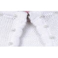 thumbnail image 4 of Little Girls Sweater Style Knit Cotton Bolero Pearl Jacket Ivory Size S (2-4), 4 of 4