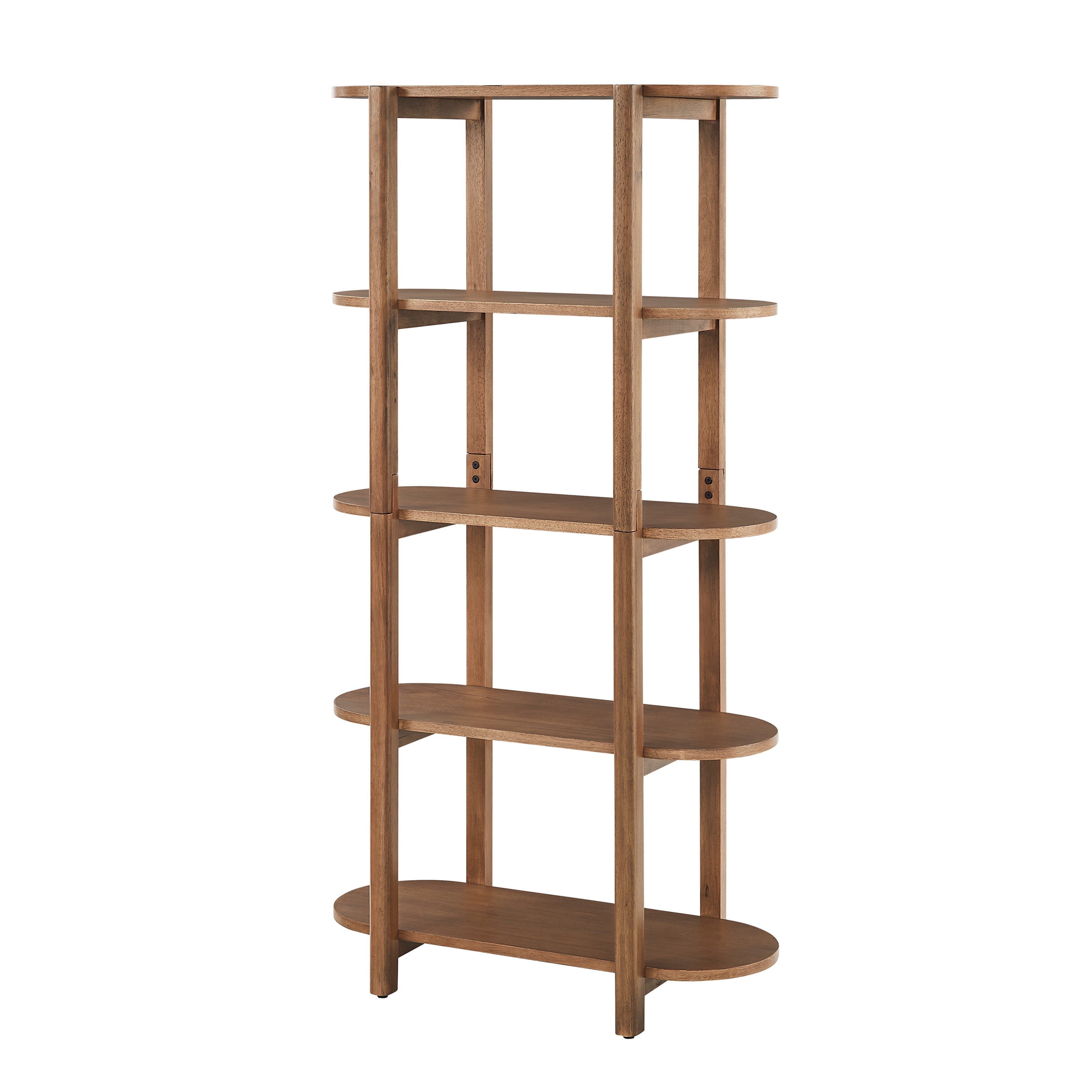 Bower Home Modern 60" Wood Bookcase in Walnut