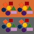 thumbnail image 2 of Homawoo, Richard 26x26 Black Ornate Wood Framed with Double Matting Museum Art Print Titled - Rainbow Geometry-4, 2 of 4
