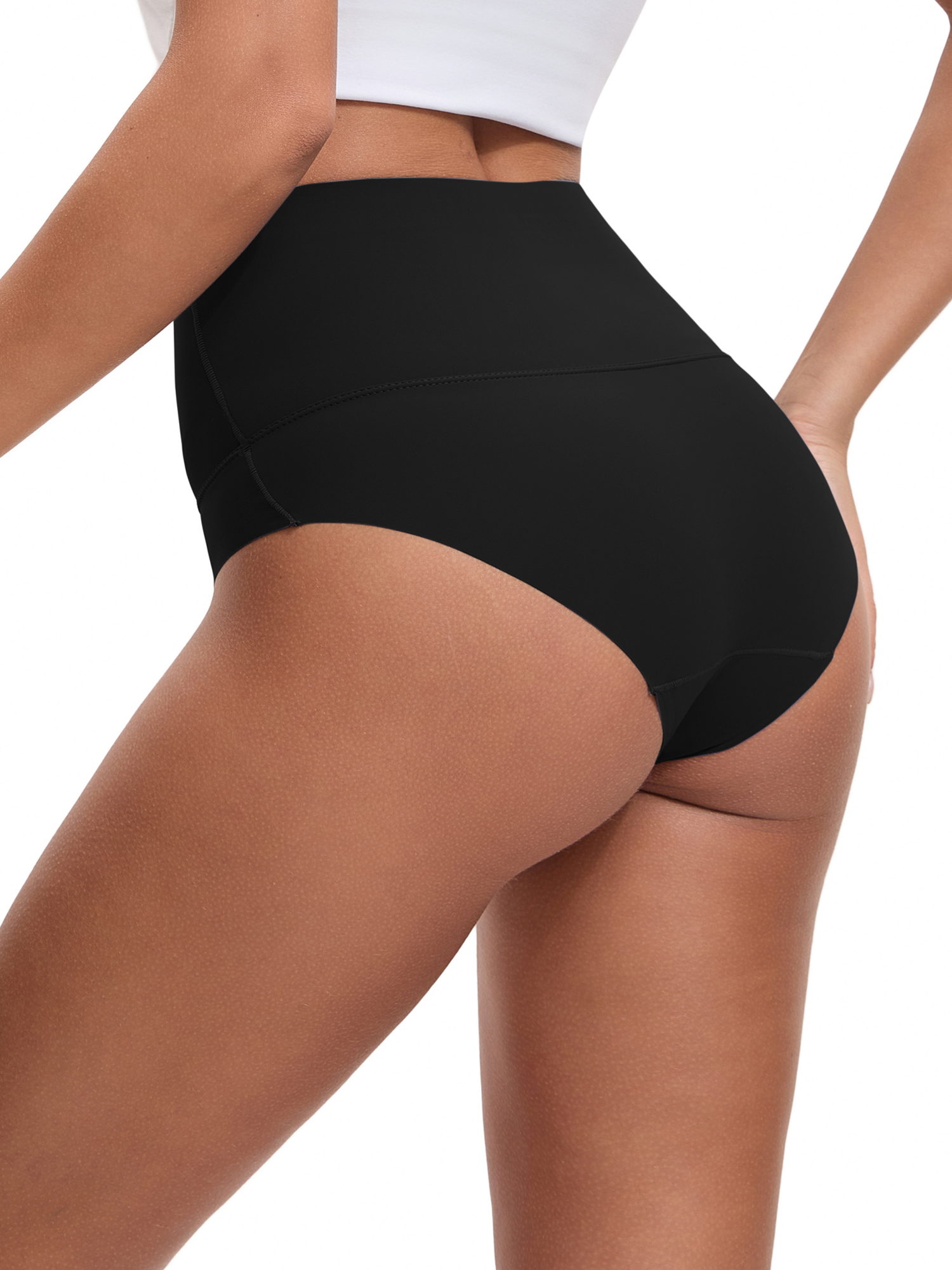 Unique Bargains Women's High Waist Tummy Control Full Coverage Briefs XL Black
