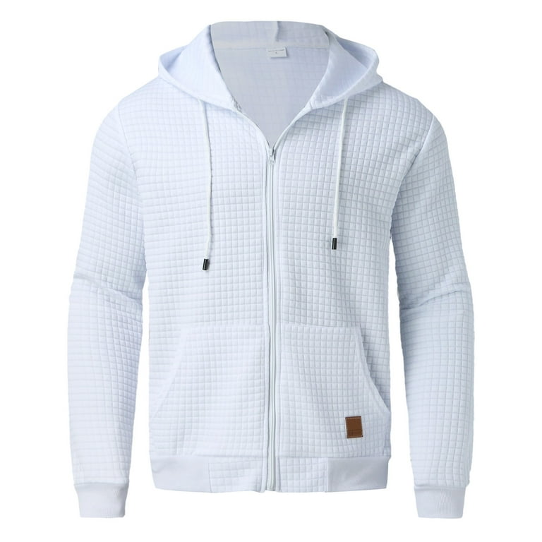 White Hoodies Men Male Autumn And Winter Leisure Travel Loose Long Sleeved Warm With Pockets Hoodies Sweater Top Coat - Walmart.com