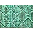 thumbnail image 1 of Ahgly Company Machine Washable Indoor Rectangle Abstract Turquoise Blue Contemporary Area Rugs, 5' x 7', 1 of 4