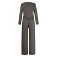 thumbnail image 4 of Liyamei Women's Fall Two Piece Outfits Track Suits Long Sleeve Crop Tops Tee Shirts Wide Leg Pants Matching Sets, 4 of 4