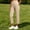 Beige, variant on Khaki Pants Women Lounge Khaki Pants High Waisted Pants Full with Elastic Pocket Casual Black L