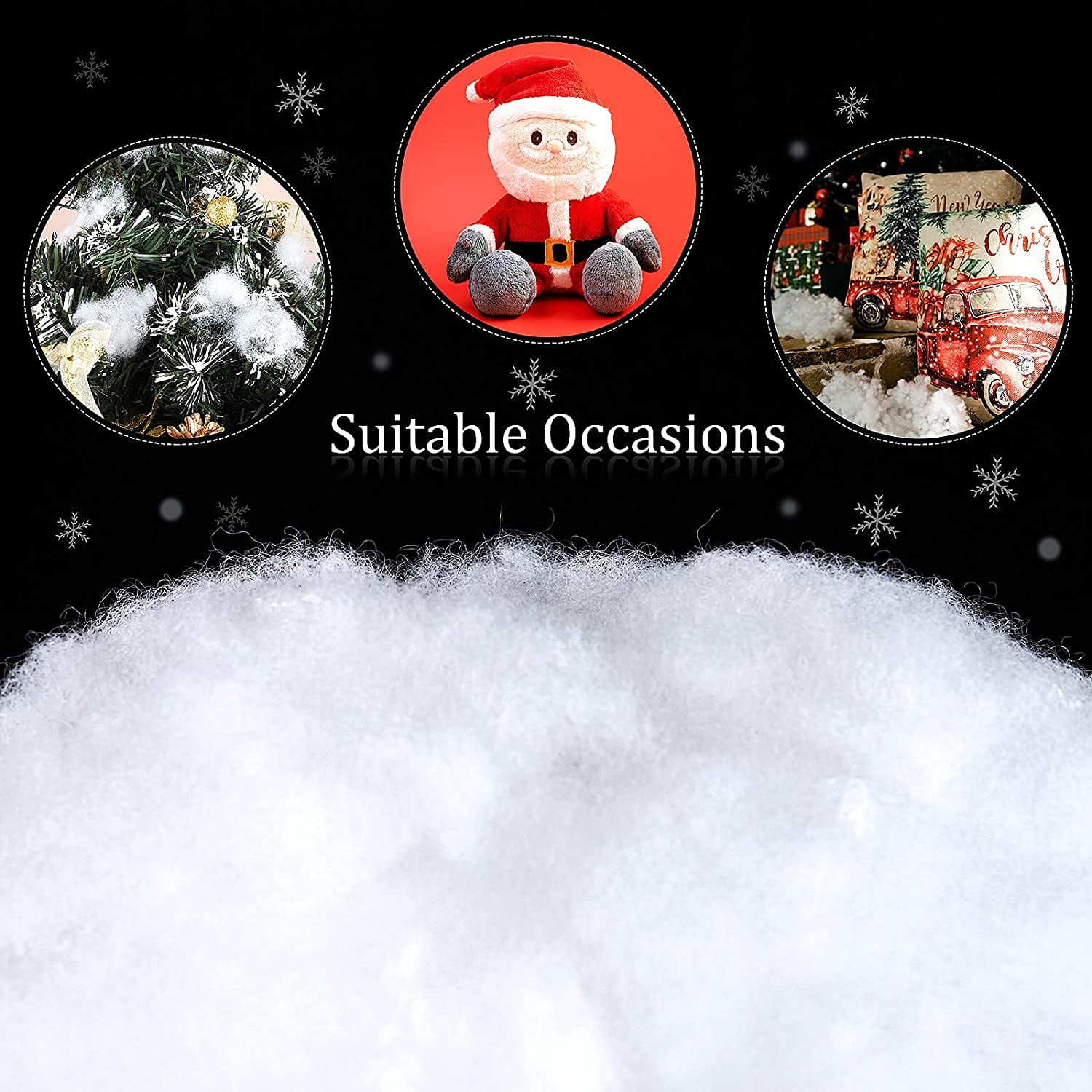 EAYY Christmas Fake Snow Decor 17 Ounces Cotton Fake Snow Xmas Fake Snow Decor Christmas Cotton Like Snow Blanket Fluffy Snow Fiber for Decorating Art