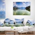 thumbnail image 3 of Designart Kastoria Lake Greece Panorama - Landscape Printed Throw Pillow - 16x16, 3 of 4