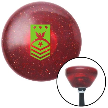 American Shifter Green Master Chief of the Navy Red Retro Metal Flake Shift Knob with M16 x 1.5 Insert Shifter Brody