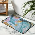 thumbnail image 3 of Artistic 20x32 inch Pink Boho Bath Rugs for Bathroom - Washable, Non-Slip, Abstract Plant Design for Sink, Tub, Shower!, 3 of 5