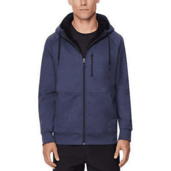 32 Degrees Men's Sherpa Lined Full Zip Hoodie - HT Stormy Night, Large - NEW