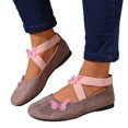 thumbnail image 2 of YOUYEDIAN Mary Jane Shoes Women Versatile Floral Deco Round Toe Low Heel Fashion Flats Comfy Slip On Double Strap Casual Dress Shoes, 2 of 5