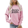 thumbnail image 2 of LINGLANG Hockey Mom Sweatshirt Ice Hockey Graphic Shirt Women Long Sleeve Crewneck Pullover Tops Sport Mama Game Day Sweatshirt, 2 of 4