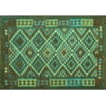 thumbnail image 1 of Ahgly Company Indoor Rectangle Oriental Turquoise Blue Traditional Area Rugs, 4' x 6', 1 of 4