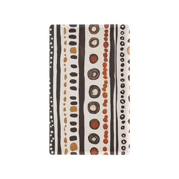 Yayeee Blank Wall Plate Cover 1-Gang 4.5"x2.7" Home Unused Decorative Outlet, Black Abstract Dots