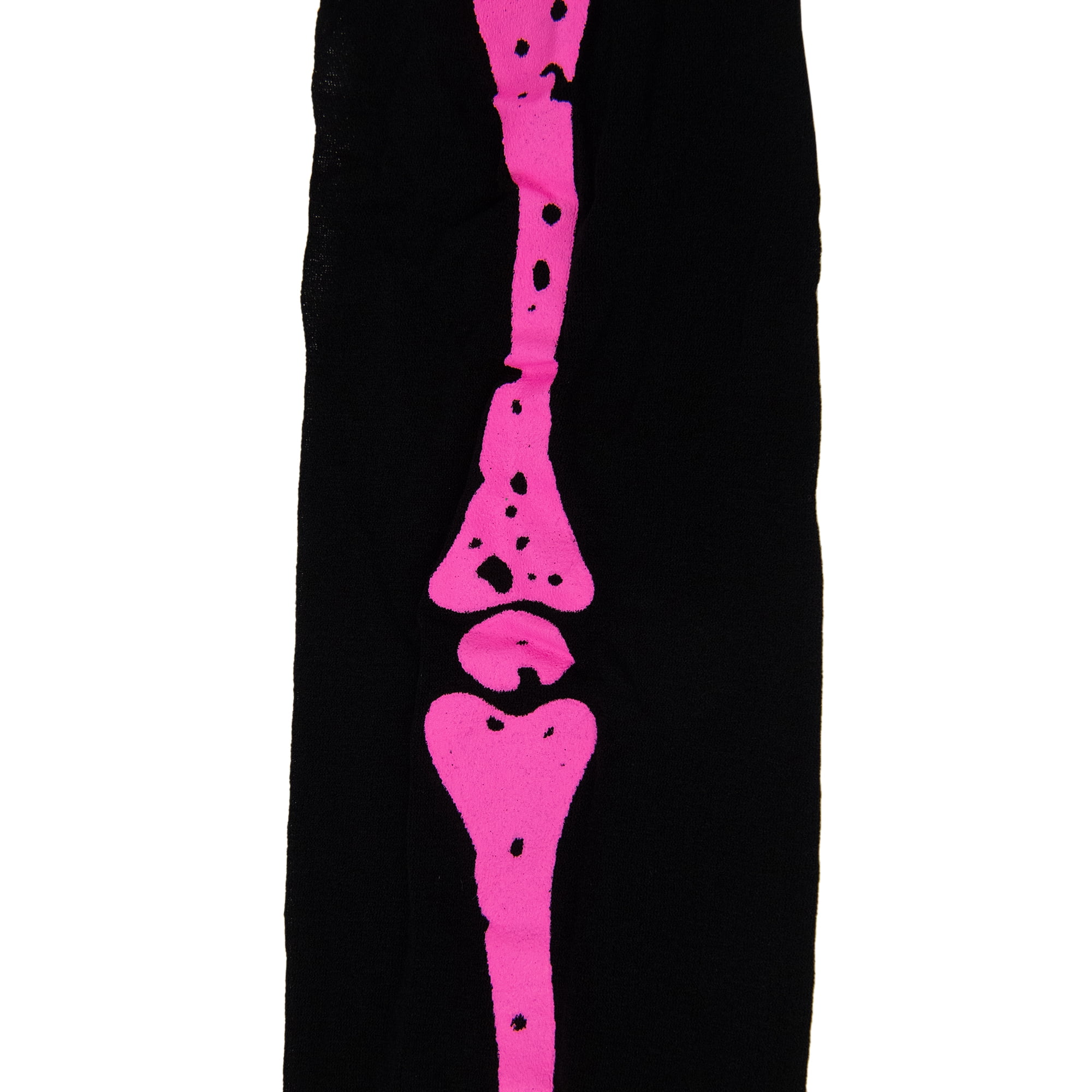 Children Girl's Skeleton Halloween Footless Tights - Size 5 - Black and Pink
