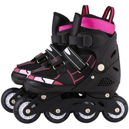 2019 Special Sale! Adjustable Inline Skates with Light up Wheels Beginner Artificial Leather Rollerblades Fun Illuminating Roller Skates for Kids Boys and girls (Best Inline Skates 2019)