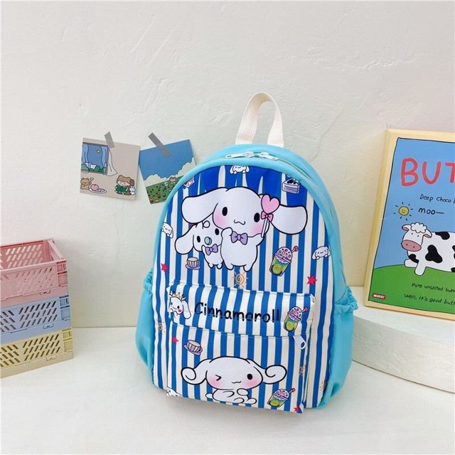 Sanrio-bolsas de Hello Kitty para niños y niñas, morral escolar de dibujos animados, bonito bolso de hombro doble, regalo para niños