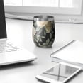 thumbnail image 3 of 12oz Stemless Wine Tumblers Pioneer Flower Vacuum Insulated Stainless Steel Travel Tumbler Cups Mug with Lid and Straw for Champaign,Cocktail,Beer with Cleaning Brush, 3 of 5