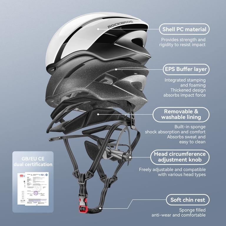 Rockbros Aerodynamic Helmet,Streamlined Cycling headgear Unisex,Protective Ultralightweight Bike Helmets Rockbros Aerodynamic Helmet,Streamlined Cycling headgear Unisex,Protective Ultralightweight Bike Helmets