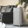 thumbnail image 3 of Giantex Wooden Bathroom Floor Cabinet, Freestanding Storage Cabinet w/Adjustable Shelf & Anti-Tilt Design, Grey, 3 of 8