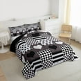 thumbnail image 3 of Castle Fairy Teens Adults Love Heart Print Bedding Comforter Set 2pcs,Geometric Plaid Stripes Twin Comforter Sets Microfiber,Happy Valentine's Day Breathable Bedding Set,Luxury Bedroom Decor, 3 of 8