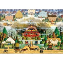 500 Piece Jigsaw Puzzle - Charles Wysocki - Melodrama in The Mist - 500 Large Piece Jigsaw Puzzle, Green