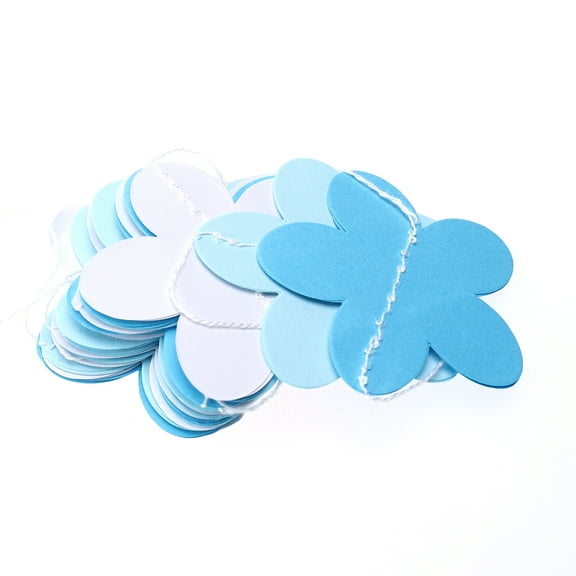 GOOHOCHY Paper Garland Dark Blue Light Blue White 1 Set 2M