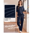 thumbnail image 2 of EKOUAER Lounge Sets for Women Waffle Knit Womens Pajama Sets 2 Piece Pjs Sets with Pockets Short Sleeve Top Long Pant, 2 of 6