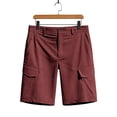 thumbnail image 7 of FRSASU Men's Hiking Cargo Lightweight Quick Dry Casual Golf Work Fishing Shorts with Zipper Pockets Wine, 7 of 7