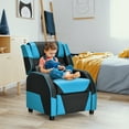 thumbnail image 4 of Gymax Gaming Recliner Sofa PU Leather Armchair for Kids Youth w/ Footrest Blue, 4 of 10