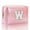 W, variant on Large Capacity Embroidered Alphabet Cosmetic Bag Travel Toiletry Organizer Clutch Handbag for Women Girls Makeup Storage